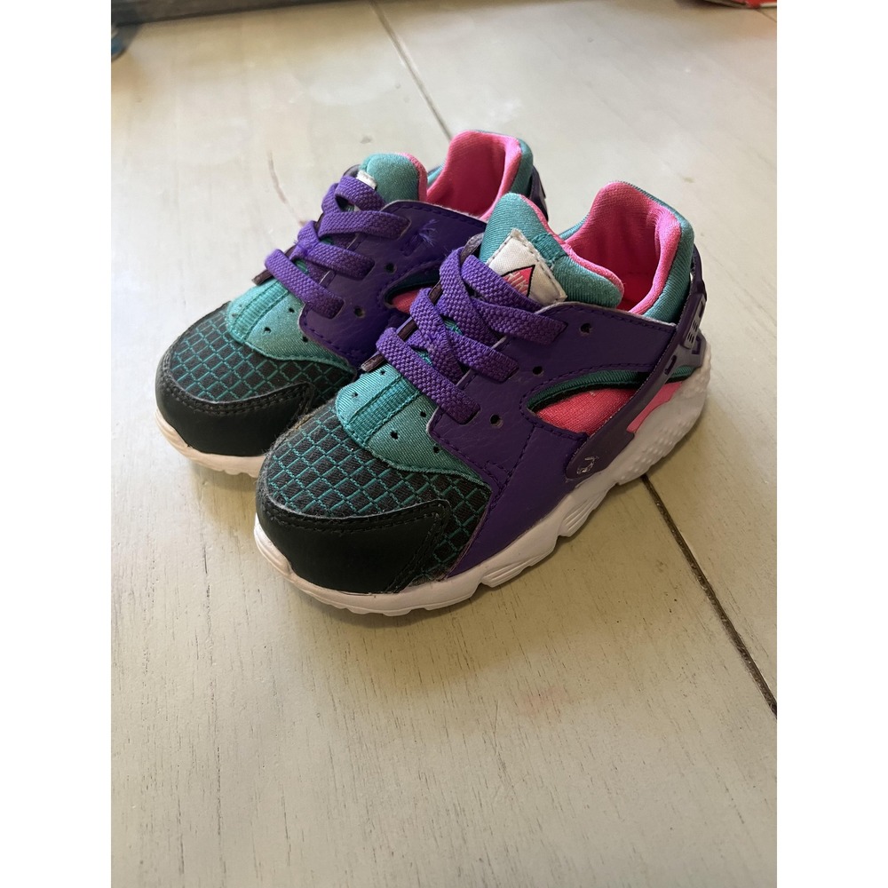 Nike Air Huarache Toddler Sneakers Purple Teal Pink 704950-500 Size 6C